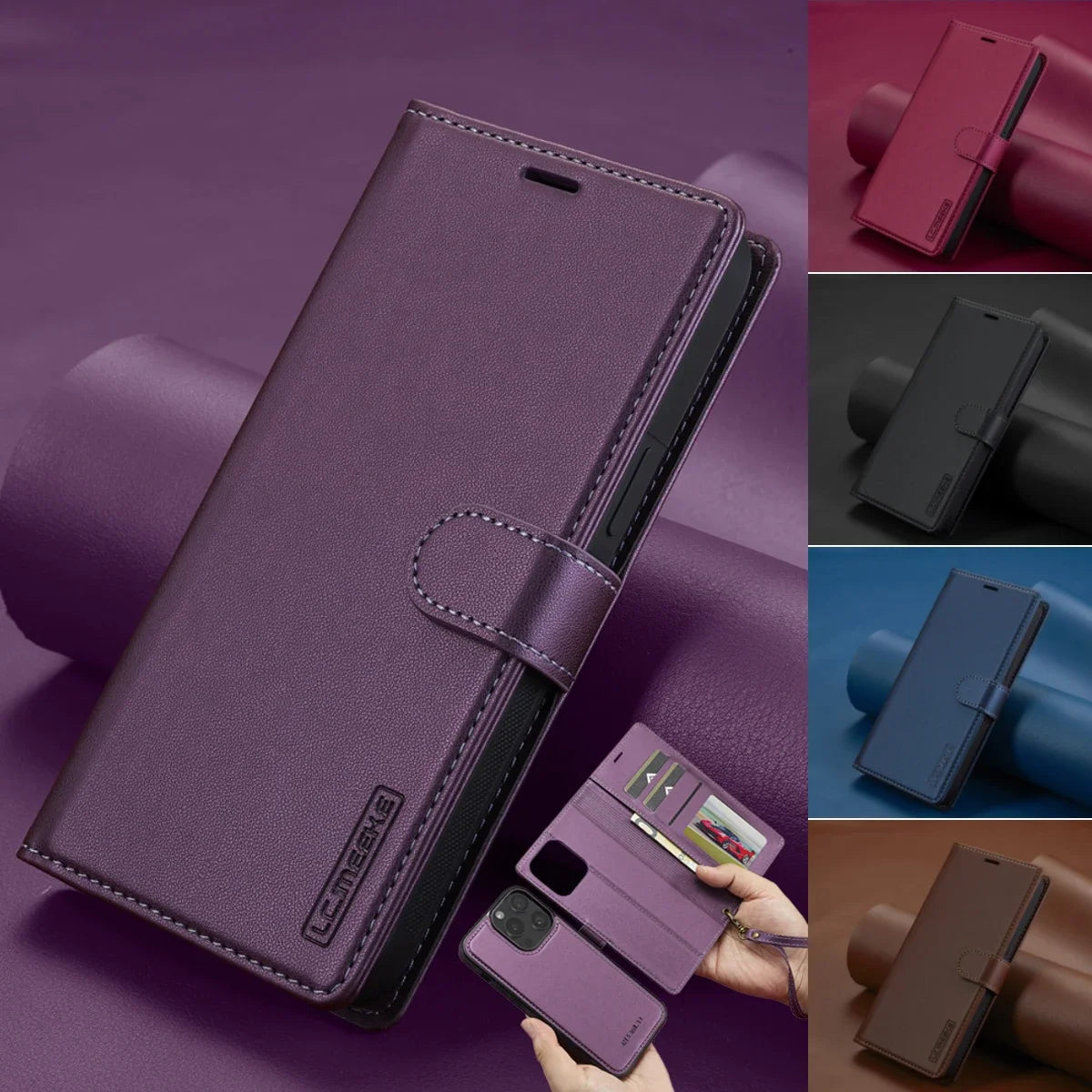 2 in 1 Removable Flip Leather iPhone Case Magnetic Wallet Cover
