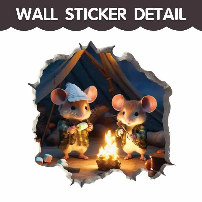 Cartoon Cute Little Mouse Hole Wall Stickers