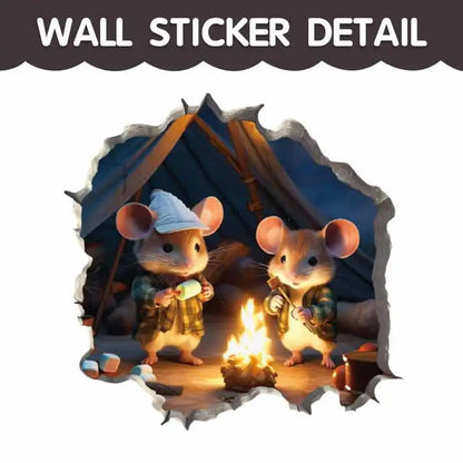 Cartoon Cute Little Mouse Hole Wall Stickers