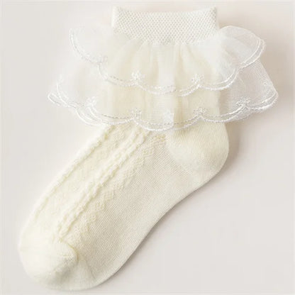 Baby White Lace Cotton Soft Socks