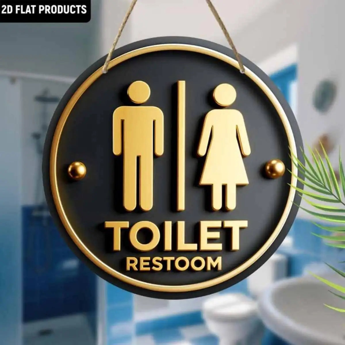 Golden Shower Head Sign  Bathroom Decor