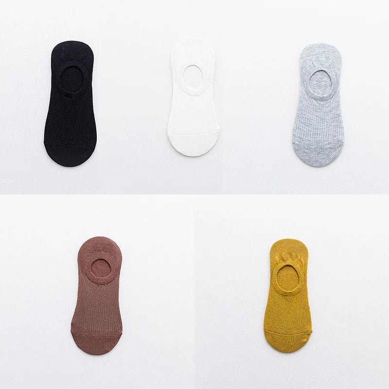 5Pairs Slippers Cotton Invisible Socks