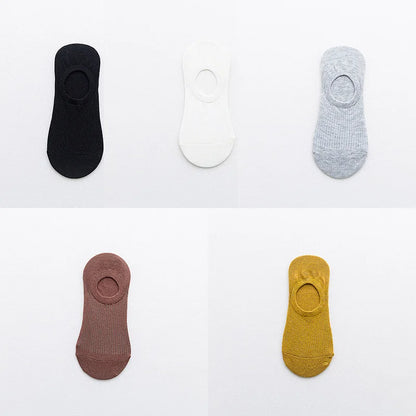 5Pairs Slippers Cotton Invisible Socks