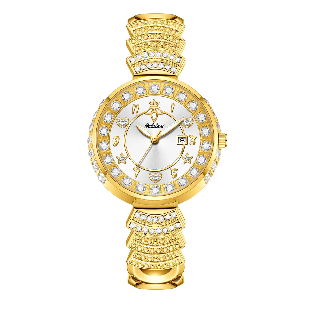 Affordable Luxury with Diamond-Set Dial Water-Resistant Quartz Watch