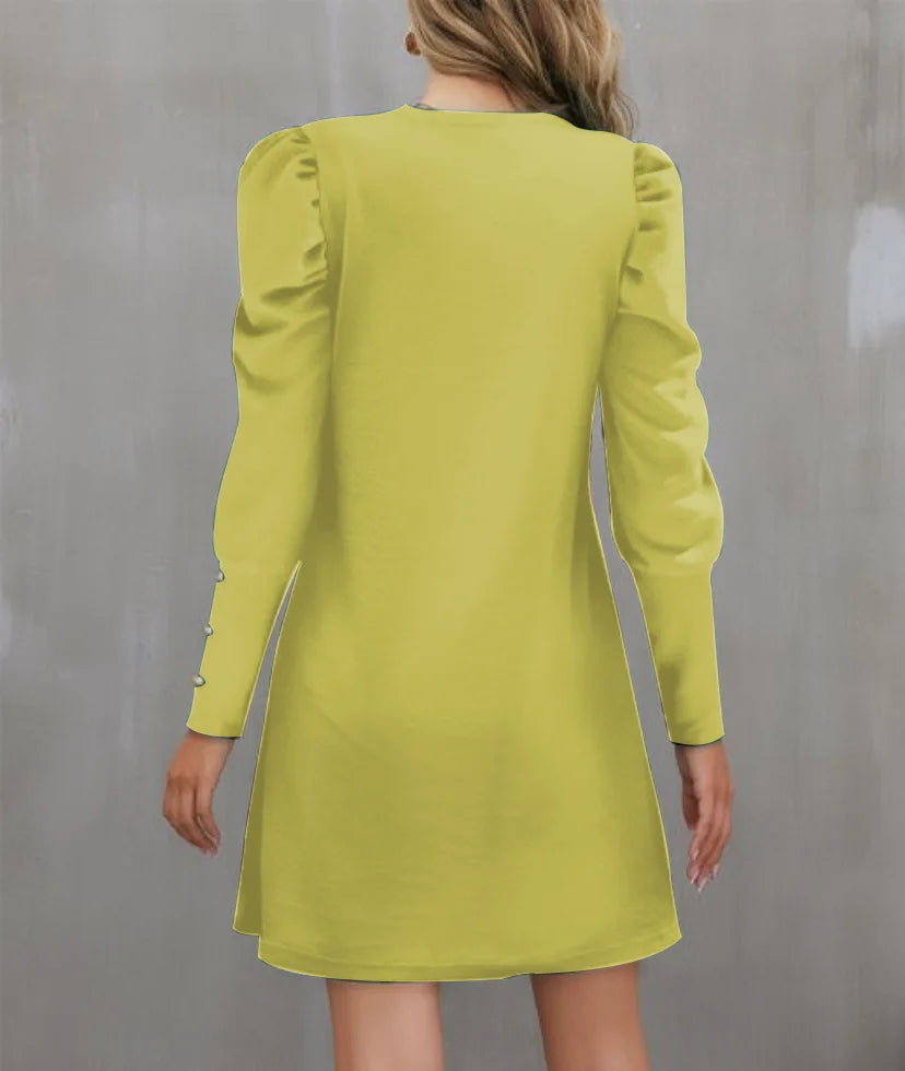 Bubble Sleeve Long Sleeve Dress