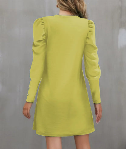 Bubble Sleeve Long Sleeve Dress
