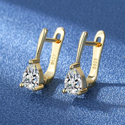 925 Silver Needle Princess Crystal Square Zircon Drop Earrings