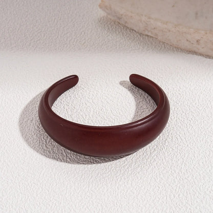 Coffee Wood Cuff Smudging Bangles Hip Hop Geometric Brown Acrylic Resin Wide Bracelets