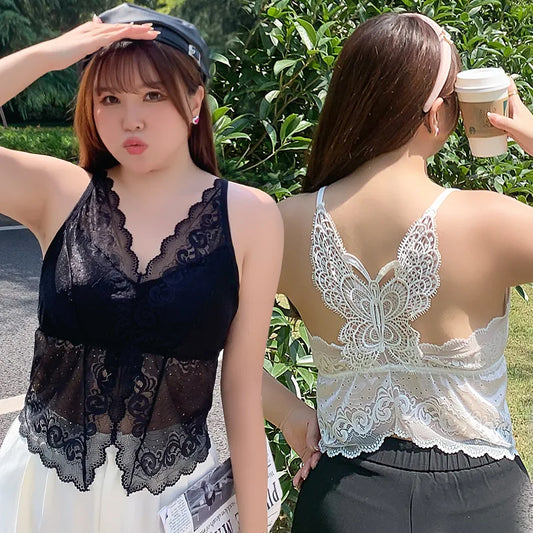 1pcs Lace Strap Vests Sexy Tank Top Girl Large Size Sleeveless Top