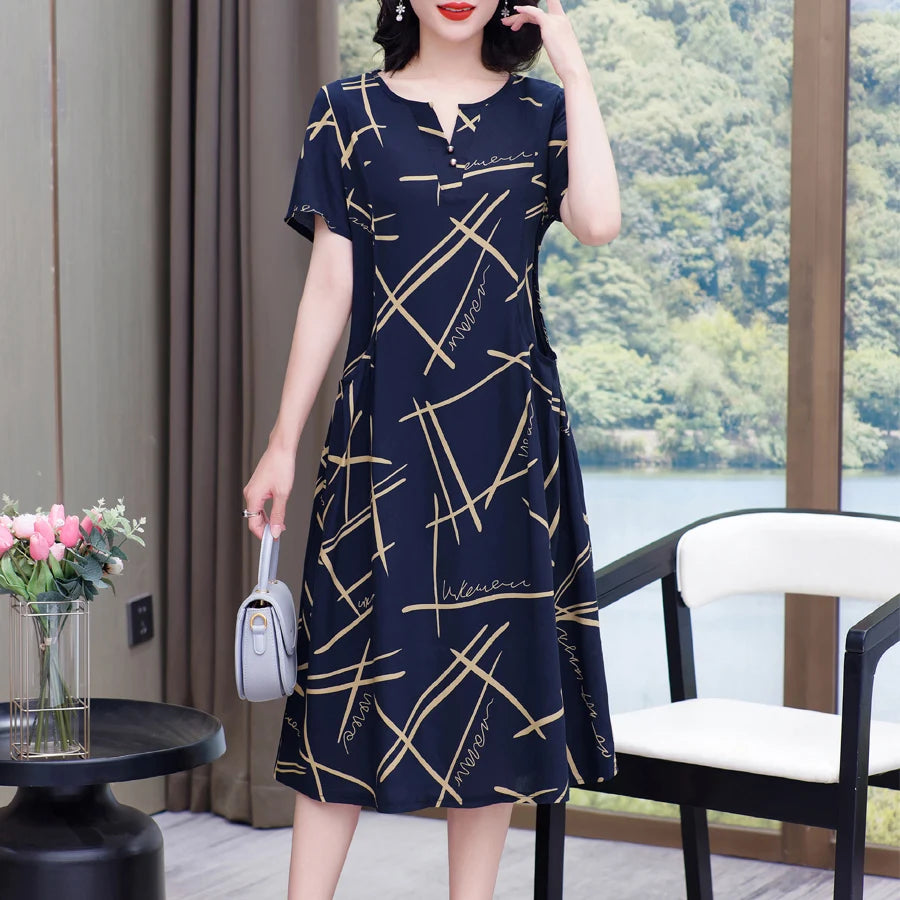 Bata informal de manga corta estilo boho, vestido largo