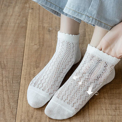 Soft Short Thin Mesh Socks