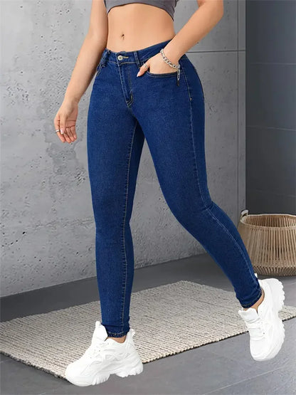 Stretch Skinny Slim Fit Straight Leg Jeans