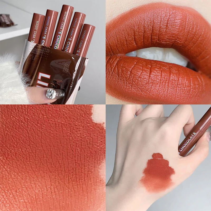 Chocolate five lip glaze set Mist matte lipstick