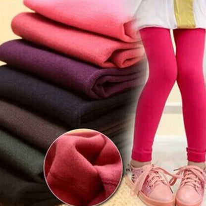 Autumn Winter Baby Girls Fleece Warm 10 Colors 1-10 Year Leggings