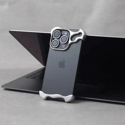 Irregular Metal Bumper Phone Case For IPhone Film Protect Bare Aluminum Shockproof Cover