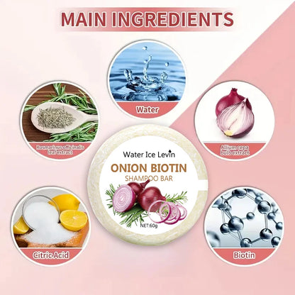 Jabón de champú de cebolla y biotina para el cuidado del cabello