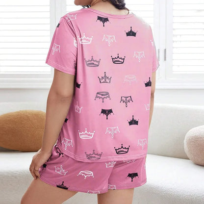 Letter Print Soft Short-sleeved Pyjama