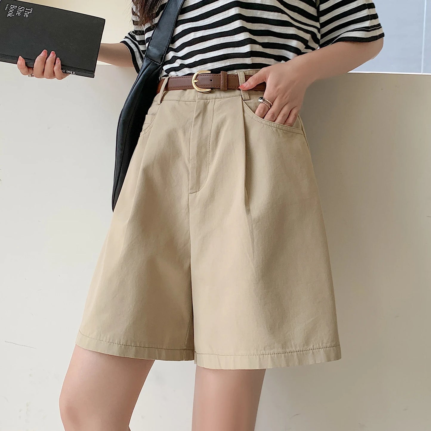 High Waist Cotton Linen Wide Leg Pants