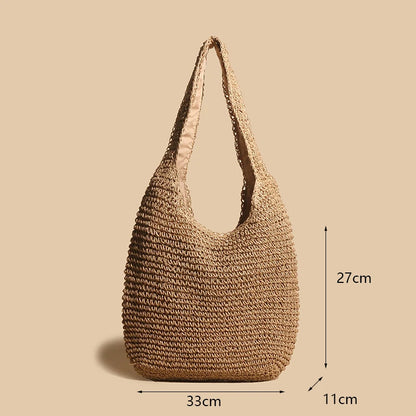 Casual Straw Woven Shoulder Wicker Handmade Beach Bag