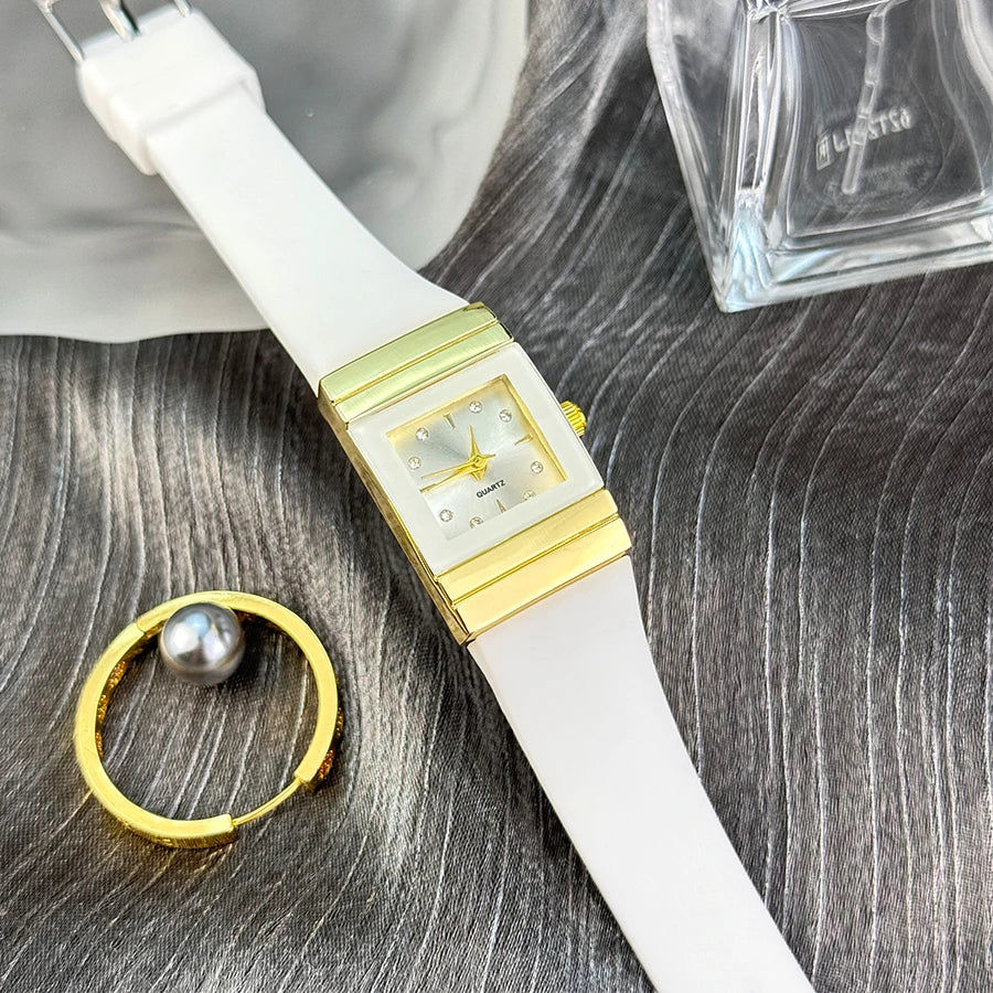 Square Silicone Quartz Small Watch