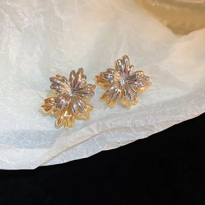 Stainless Steel Metal Splice Stud Earrings