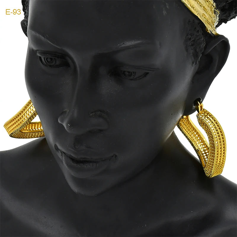 24K Gold Color Hoop Earrings