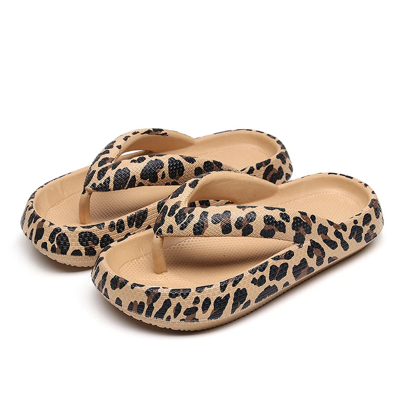Flip-Flop Leopard Soft Thick-Soled Slippers
