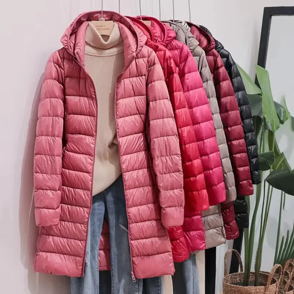 Outerwear Winter Korean Fashion Slim Remove Hooded Parka Down Jackets