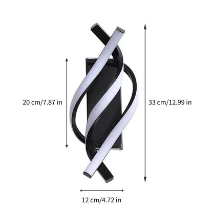 Curved Spiral Design LED Wall Lamp for Bedroom Bedside Corridor