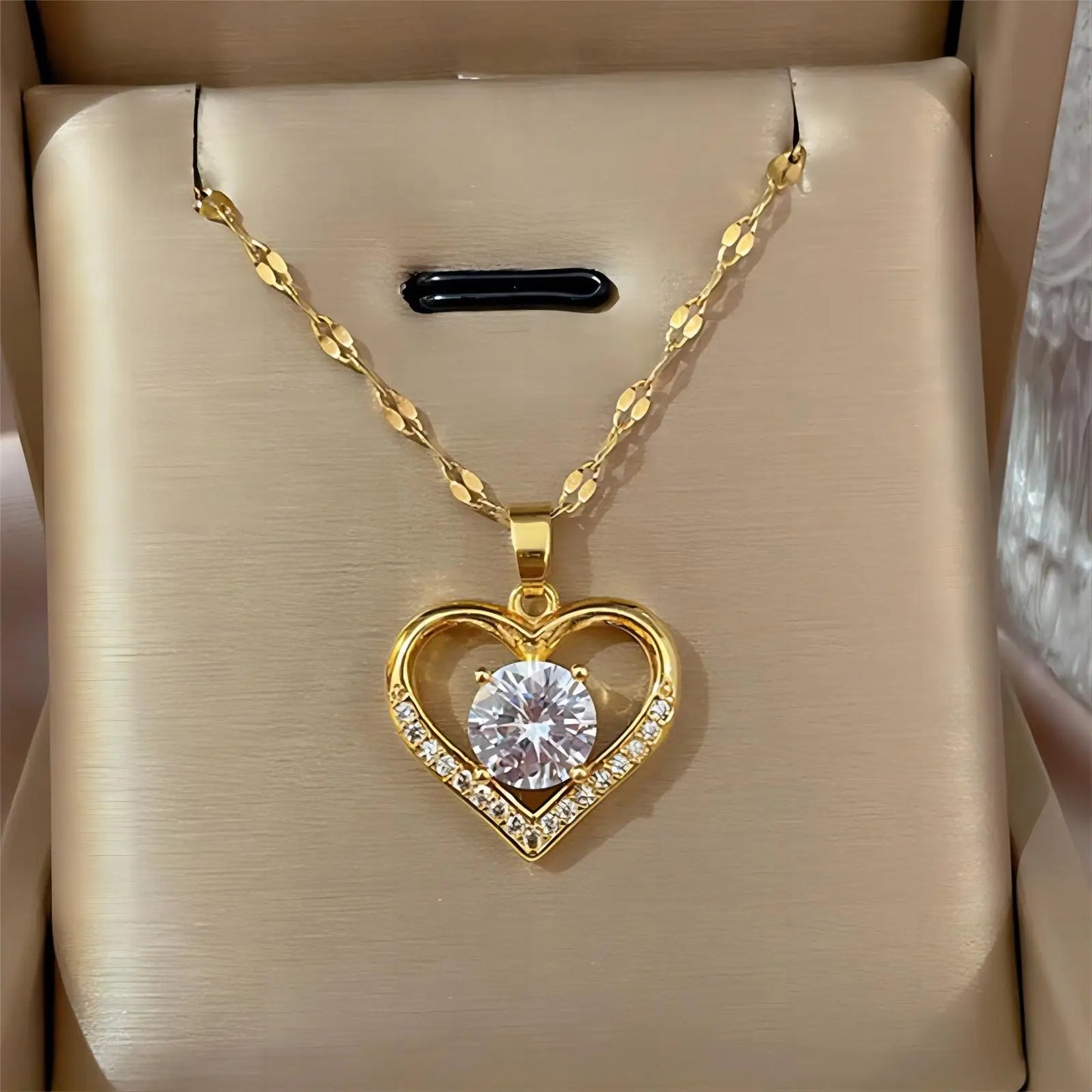 Heart Stainless Steel Zirconia Necklaces