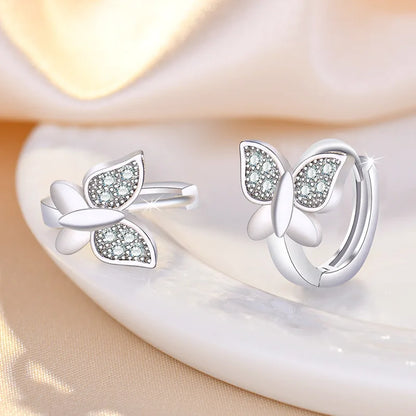 925 Sterling Silver Zircon Buckle Earrings
