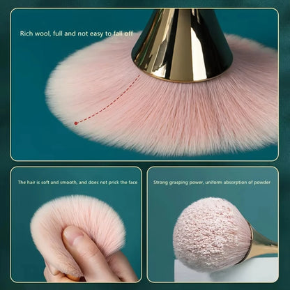 Rose Golden Fan Makeup Brush