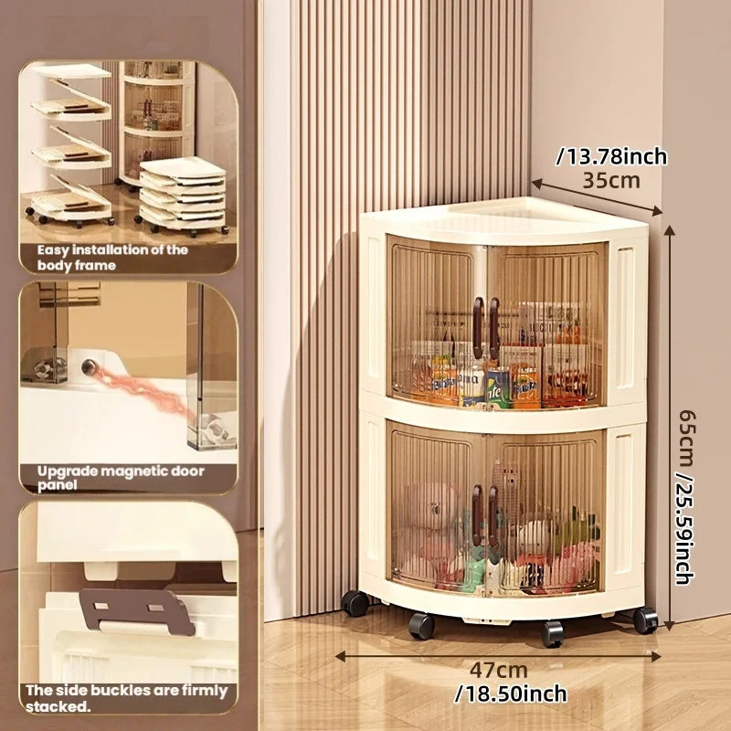 Plastic double-door foldable storage cabinet