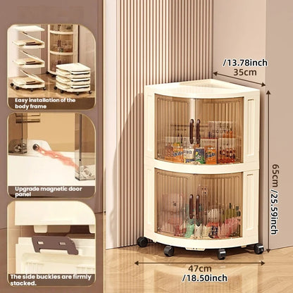 Plastic double-door foldable storage cabinet