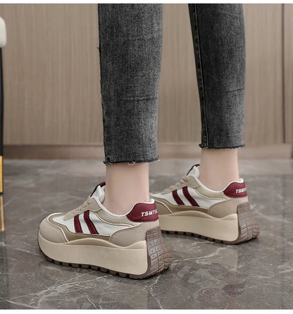 Thick Bottom Leather Sneakers