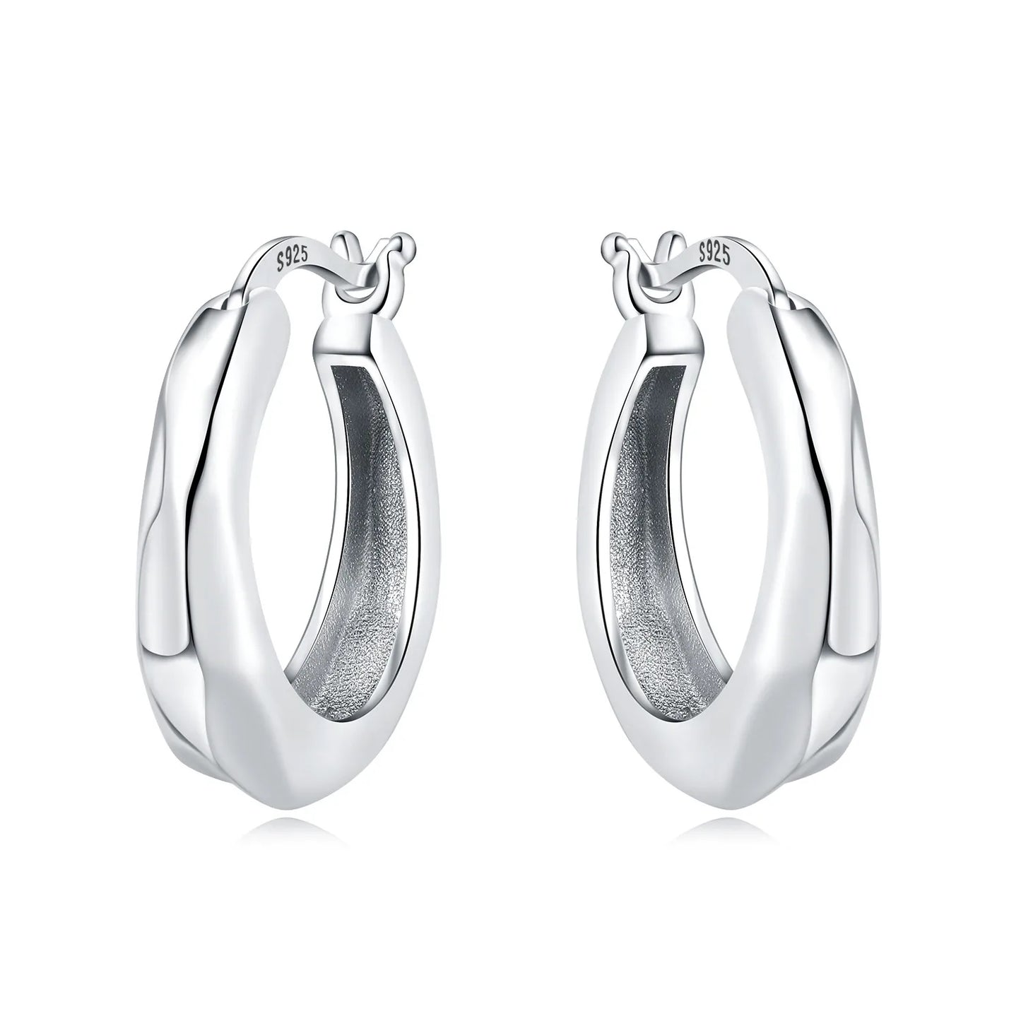 925 Sterling Silver Simple Gold U-shaped Earrings