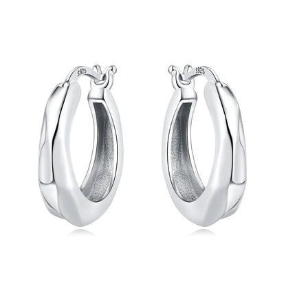 925 Sterling Silver Simple Gold U-shaped Earrings