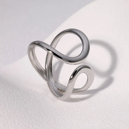 DANA Stainless Steel Irregular Wave Rings