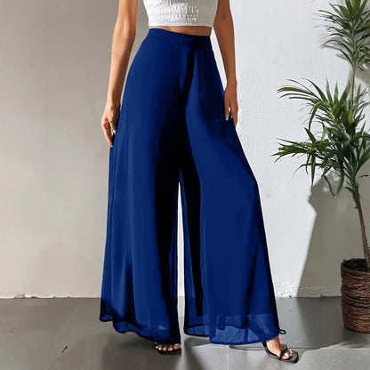 Loose Ice Silk Chiffon Wide Legged Straight Pants