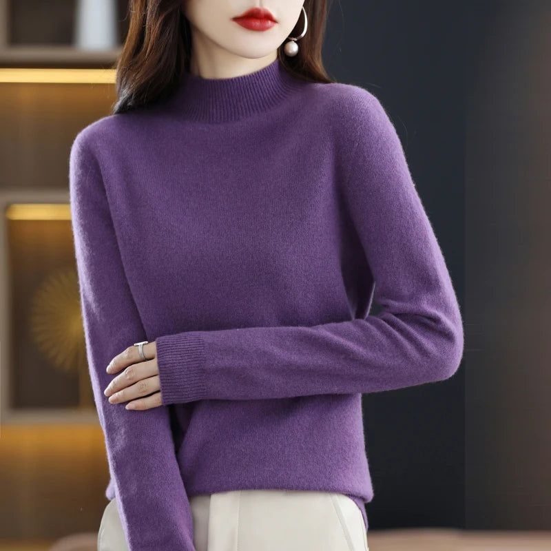 Wool Half-neck Cashmere Sweater
