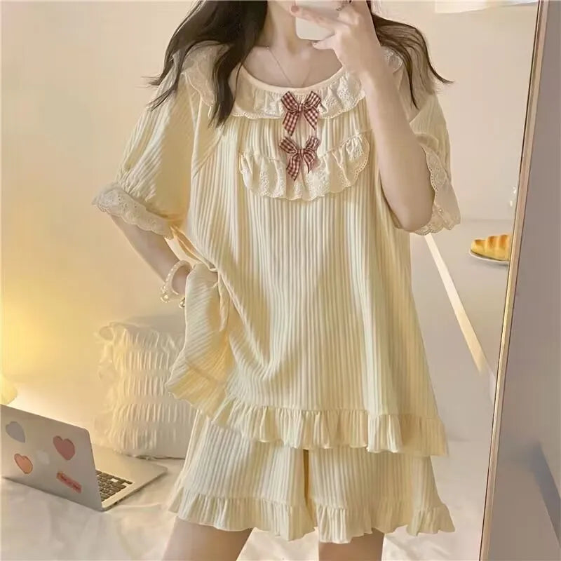 Short-Sleeved Casual Homewear Pajamas