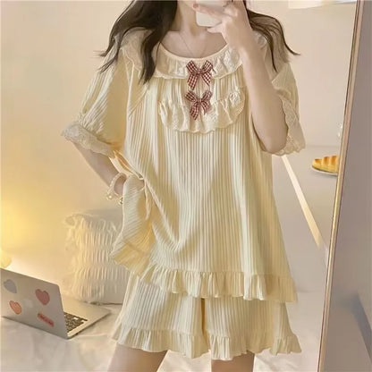 Short-Sleeved Casual Homewear Pajamas