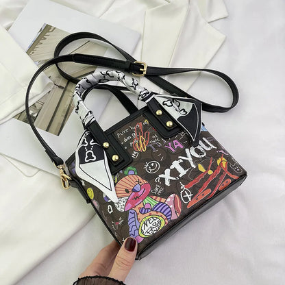Painted Graffiti Artistic Crossbody Adjustable Shoulder Strap Bag