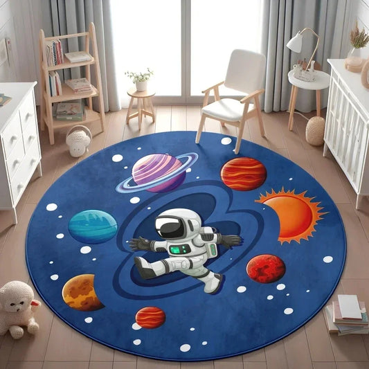 Planets Astronauts Playmat Round Rug  Living Room Decor Sofa Rug