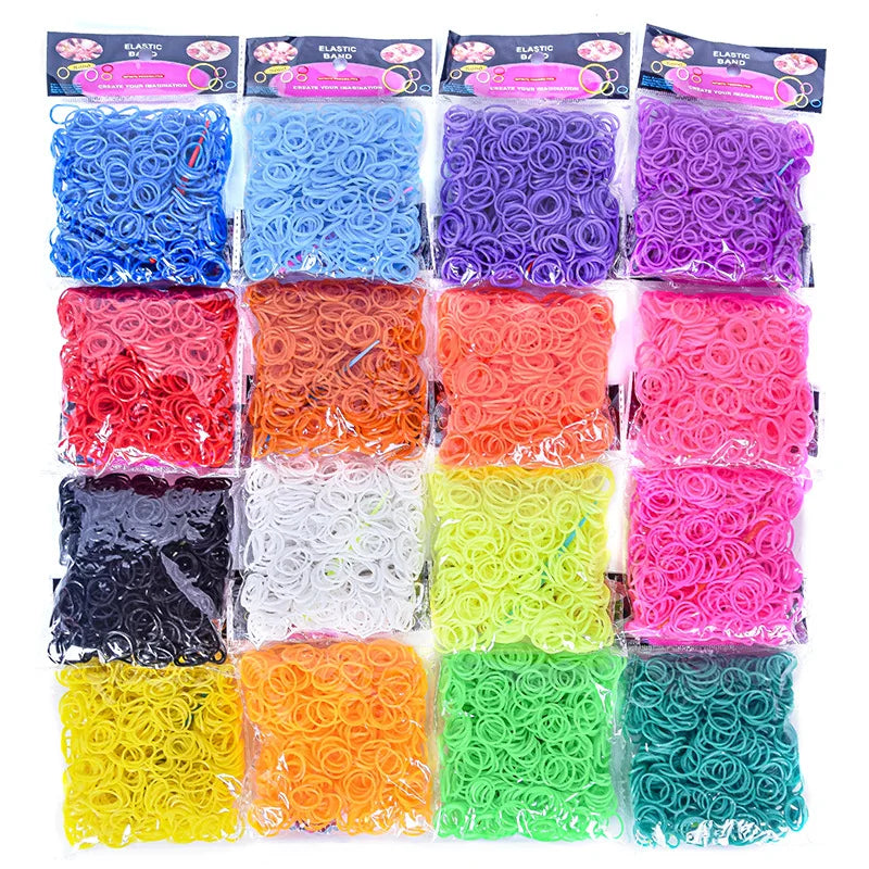 600pcs/lot Colorful Loom Rubber Wristbands Making Kit