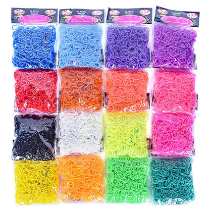600pcs/lot Colorful Loom Rubber Wristbands Making Kit