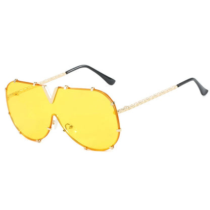 Metal Oversized Pilot Outdoor Windproof Sunglasses