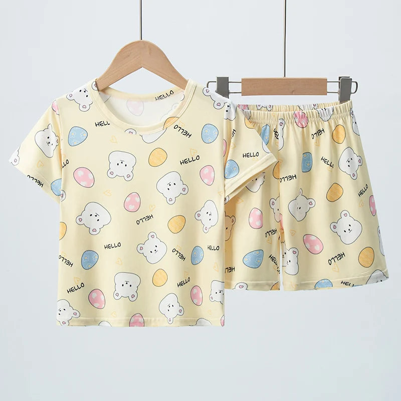Cute Short sleeved Shorts Casual Set