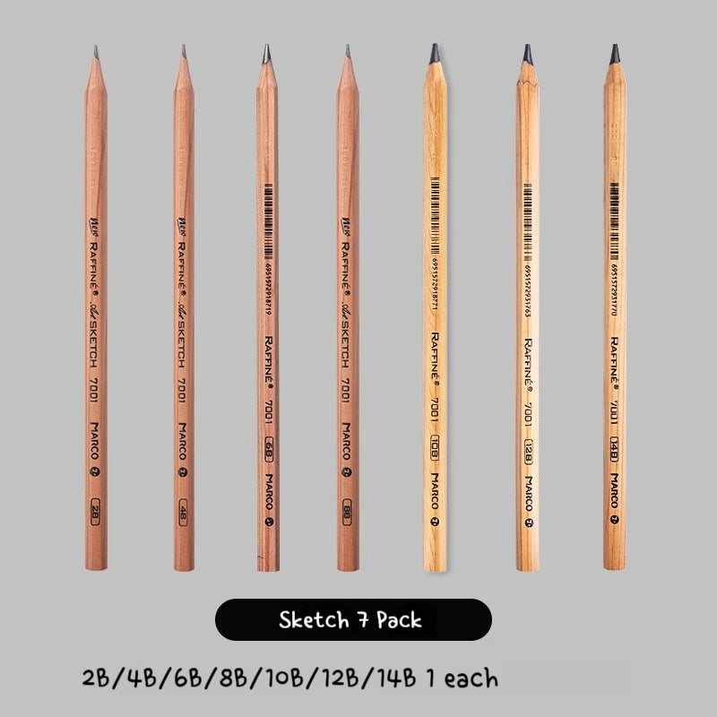 5/6/7/12 PCS Charcoal Graphite Sketch Pencils Set