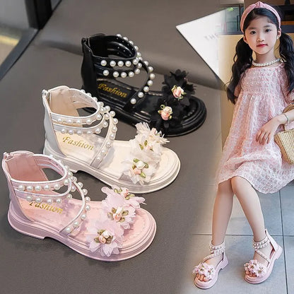 Girls Soft Bottom Toe-Open Shoes